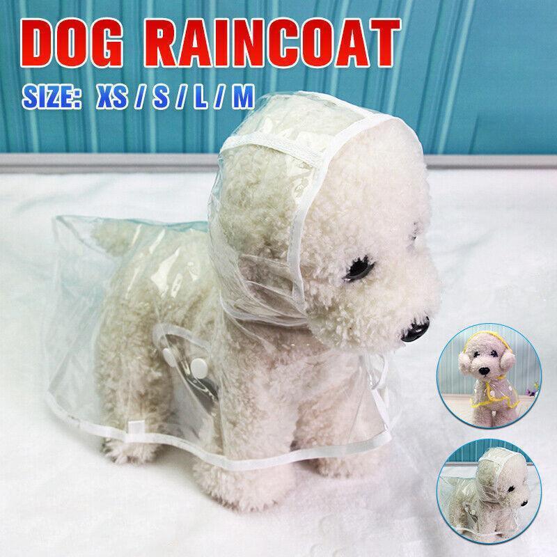 Puppy Waterproof Raincoat Jacket Vest Rain Coat Outdoor Hoodies White - L