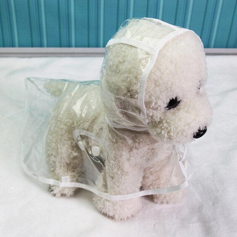 Puppy Waterproof Raincoat Jacket Vest Rain Coat Outdoor Hoodies White - L
