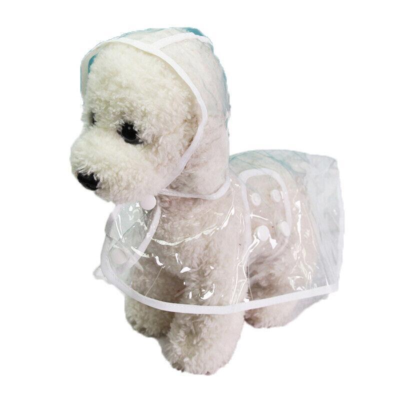 Puppy Waterproof Raincoat Jacket Vest Rain Coat Outdoor Hoodies White - L