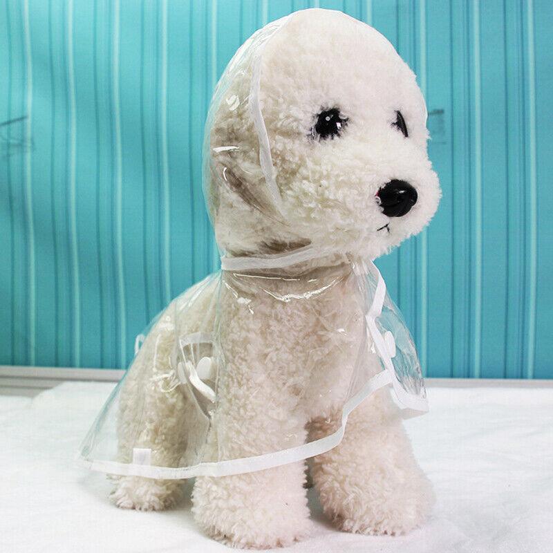 Puppy Waterproof Raincoat Jacket Vest Rain Coat Outdoor Hoodies White - M