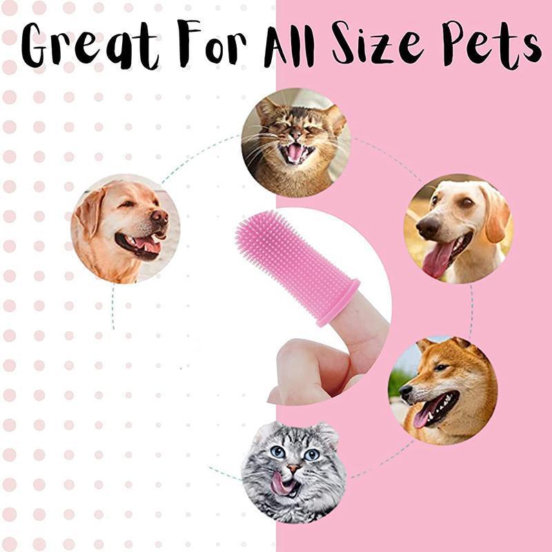 Premium Oral Care Dog Cat finger Toothbrush Silicone - Blue