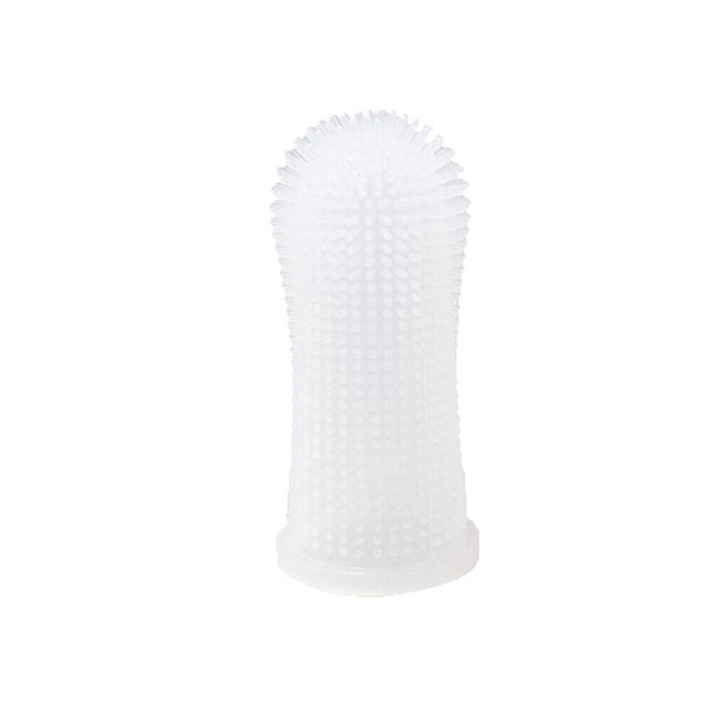 Premium Oral Care Dog Cat finger Toothbrush Silicone - White