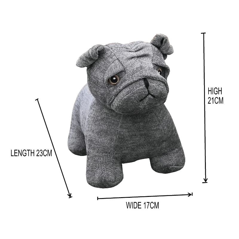 Grey French Bulldog Door Stopper 23cm