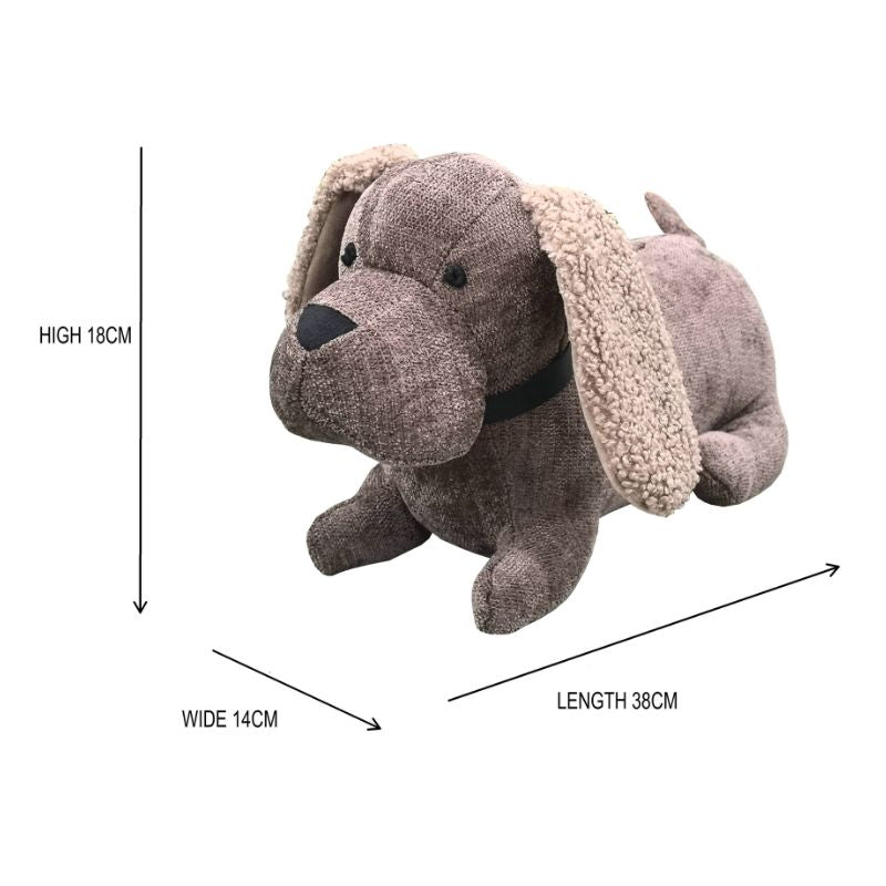 Brown Fabric Dachshund Door Stopper 38cm