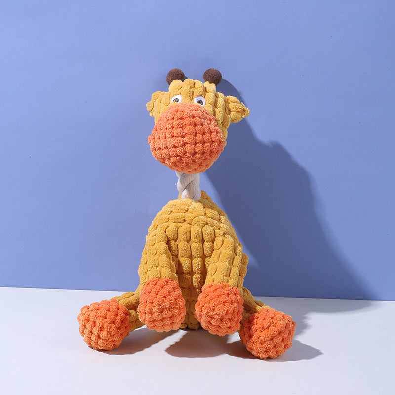 Giraffe Cuddly Squeaky Animal Chew Toy for Dogs