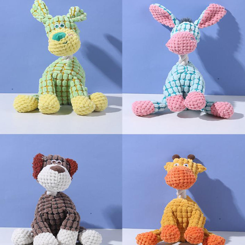 Giraffe Cuddly Squeaky Animal Chew Toy for Dogs