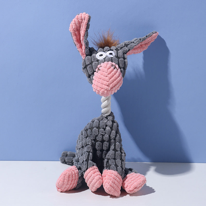 Grey Giraffe Cuddly Squeaky Animal Chew Toy for Dogs