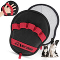 2-Pack Red and Black Pet Hair Remover Glove - Reusable Double-Sided Deshedding Glove for Dog & Cat Grooming, Sofa, Carpet & Clothes Cleaning