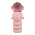 Pink Portable Collapsible Pet Water Bottle for Dogs Outdoor Travel Drinking Dispenser Silicone Pet Water Cup