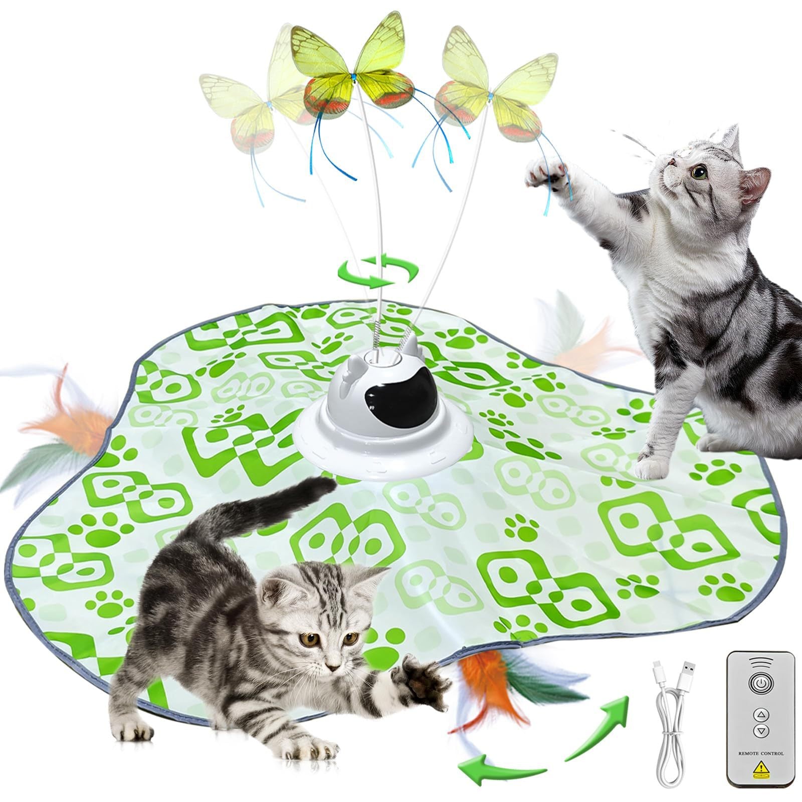 Green Interactive Cat Play Tunnel & Hunting Cover - Self-Entertaining Pet Game