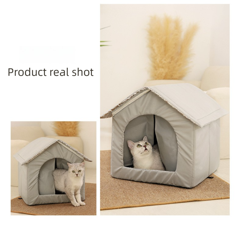 Medium Elevated Indoor/Outdoor Pet Shelter(blue): Waterproof, Insulated for All-Season Warmth