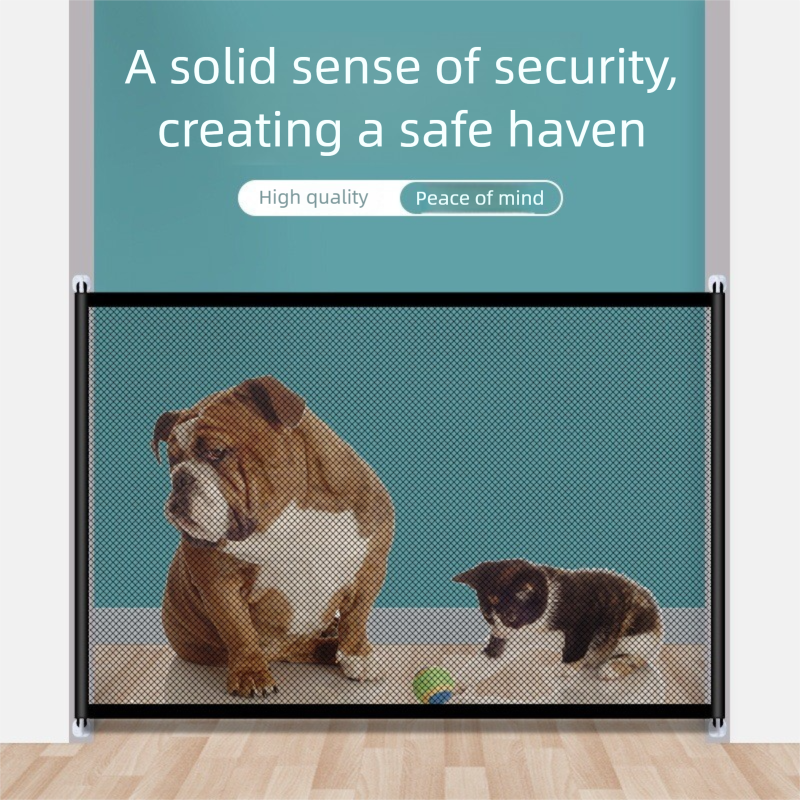 2-Pack Extra Wide Black No-Drill Pet Safety Barrier(180x72cm) With Hooks