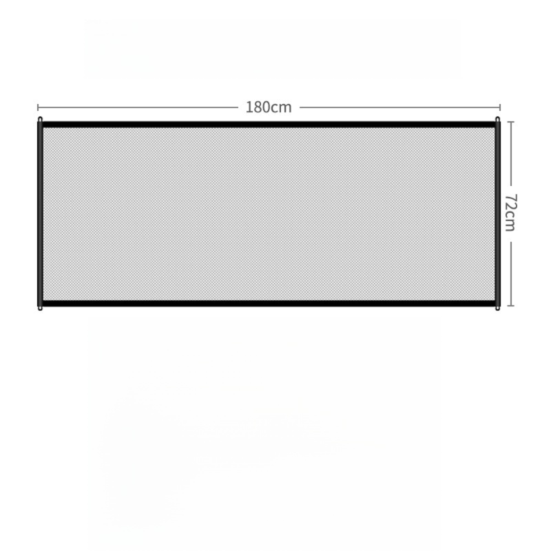 2-Pack Extra Wide Black No-Drill Pet Safety Barrier(180x72cm) With Hooks