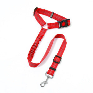 2PC Red Adjustable Dog Car Safety Seat Belt Leash