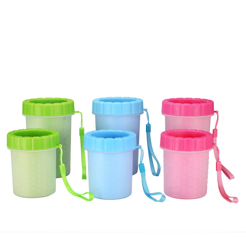 Green Large Size Quick & Easy-Clean Dog Paw Cleaner Cup - PP+TPR Material, Gentle Pet Grooming Tool