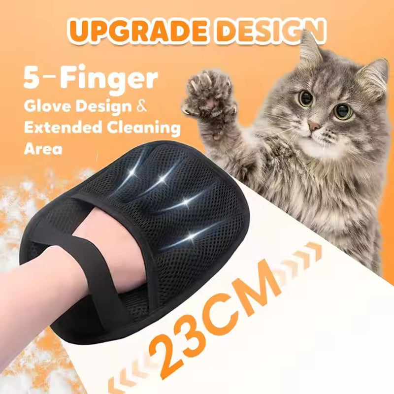 2-Pack Black Pet Hair Removal Gloves – Static Cling Lint Remover for Cats and Dogs, Effective Fur & Dust Cleaner for Furniture, Clothes, and Car Interiors in Australia