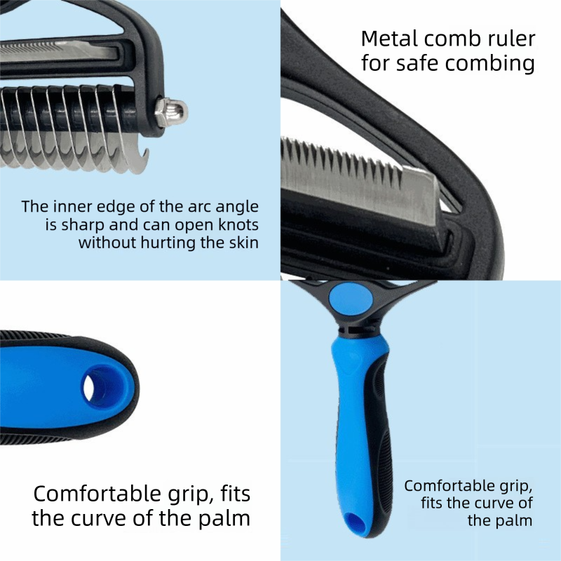Green Pet Grooming Comb – Fine Toothed Side for Hair Removal and Detangling, Ideal for Dogs with Long or Thick Coats in Australia