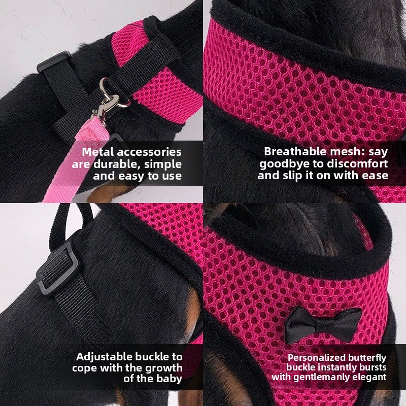2-Pcs Red Adjustable Pet Harness with Leash – Breathable Mesh Design for Small Dogs, Cats, Chickens, Ducks & More | Anti-Escape, 360° Support, Lightweight & Comfortable in Australia(Size:XL)