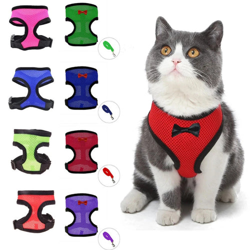 2-Pcs Black Adjustable Pet Harness with Leash – Breathable Mesh Design for Small Dogs, Cats, Chickens, Ducks & More | Anti-Escape, 360° Support, Lightweight & Comfortable in Australia(Size:XL)