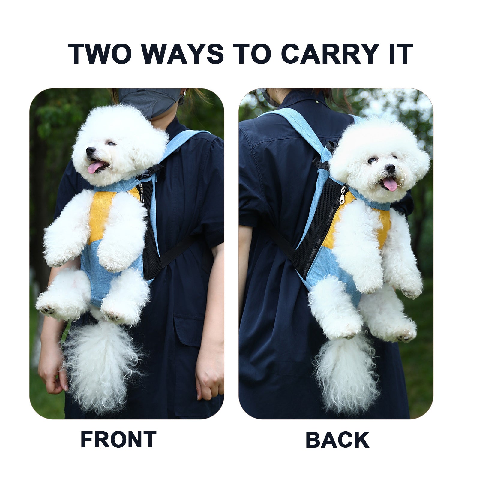 Red and white two-tone style Pet Carrier Backpack Front Chest Pack Legs Out Breathable Mesh for Small Dogs Cats Hiking Travel Hands Free Adjustable Design(Size:S)