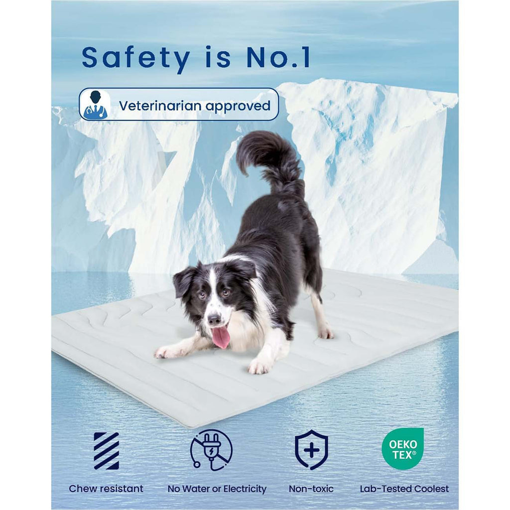 2 Pack Small Pet Cooling Mat 51x41cm - Dual Sided Self Cooling & Warm Dog Pad - Beige & Bipolar Blue Crate Liner for Cats & Puppies under 8kg