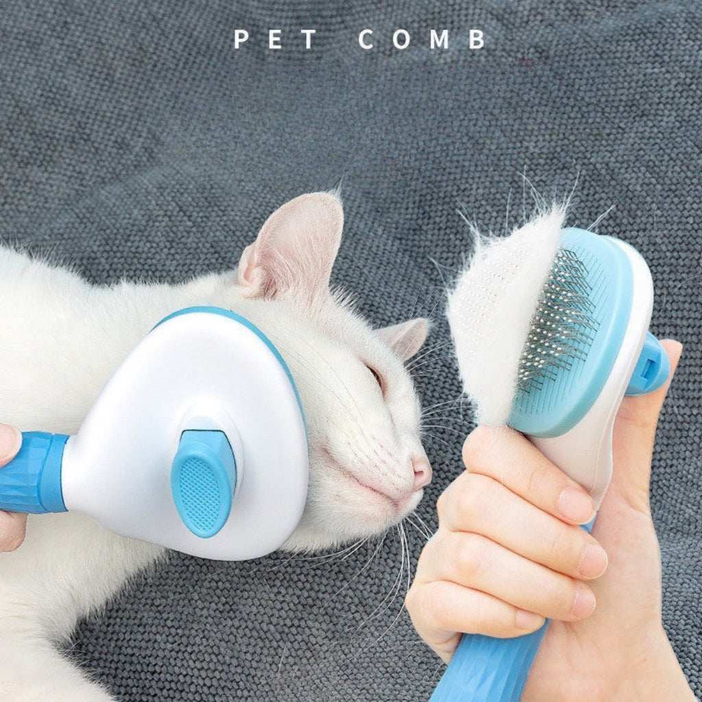5-in-1 Pet Grooming Kit Pink - Stainless Steel Deshedding Rake, Self-Cleaning Slicker Brush, Grooming Glove & Nail Trimmer Set for Dogs & Cats