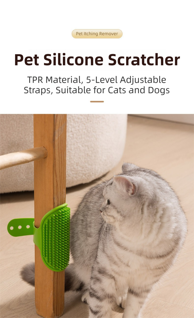 3-Pack Black Multi-Functional Adjustable Silicone TPR Pet Grooming Massage Brush - for De-Shedding, and Furniture Scratching