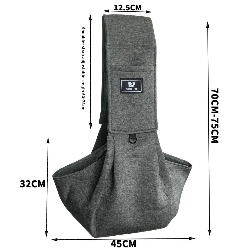 Dark Grey Adjustable Pet Carrier Sling Bag - Comfortable Wide Shoulder Strap Crossbody Tote for Cats and Small Dogs (Up to 13 lbs)