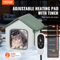 VEVOR Elevated Heated Cat House with timer for Outdoor Shelter