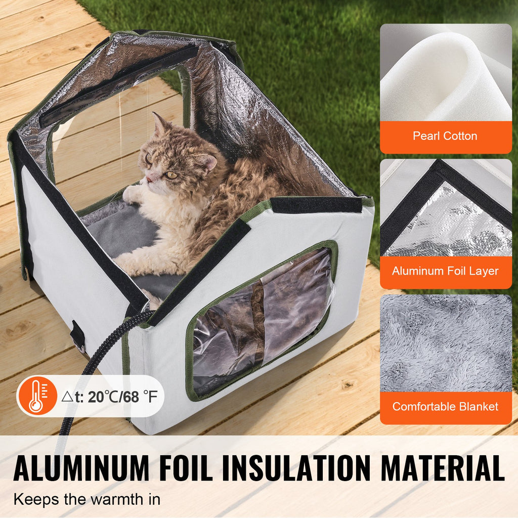 VEVOR Elevated Heated Cat House with timer for Outdoor Shelter