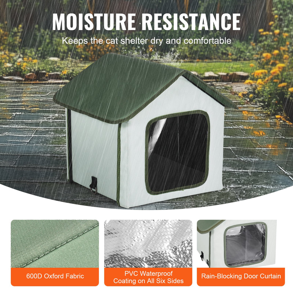 VEVOR Elevated Heated Cat House with timer for Outdoor Shelter