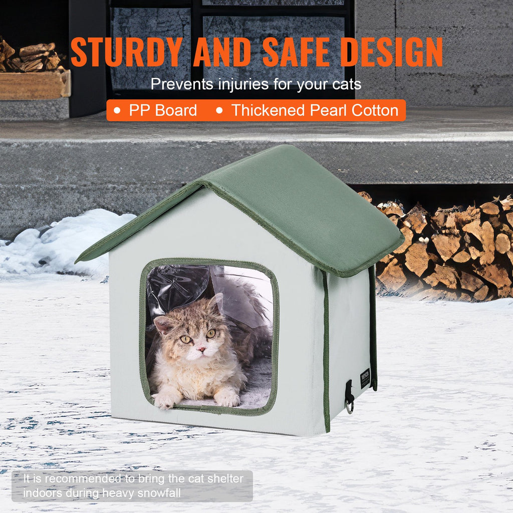 VEVOR Elevated Heated Cat House with timer for Outdoor Shelter