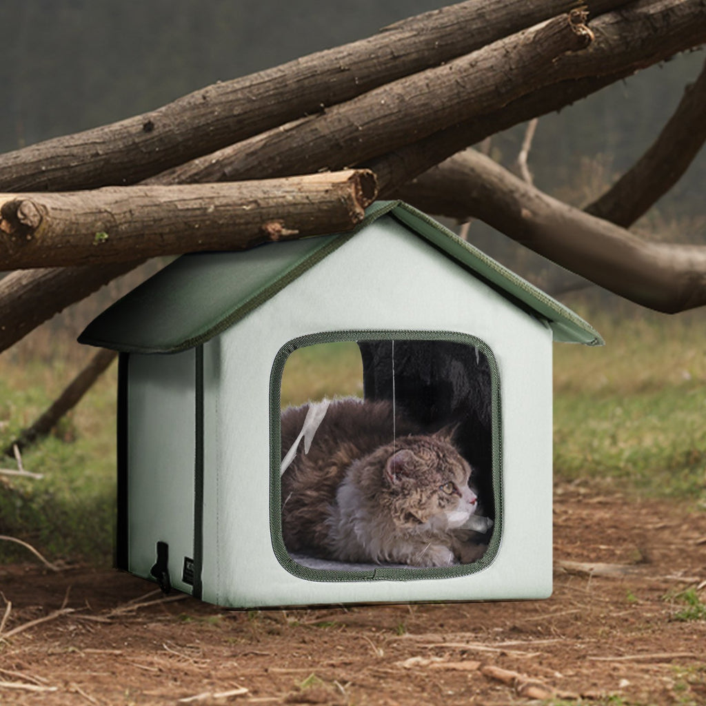VEVOR Elevated Heated Cat House with timer for Outdoor Shelter