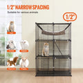 VEVOR Large Detachable Metal 3-tier Cat Cage with Large Hammock 2 Ramp Ladders