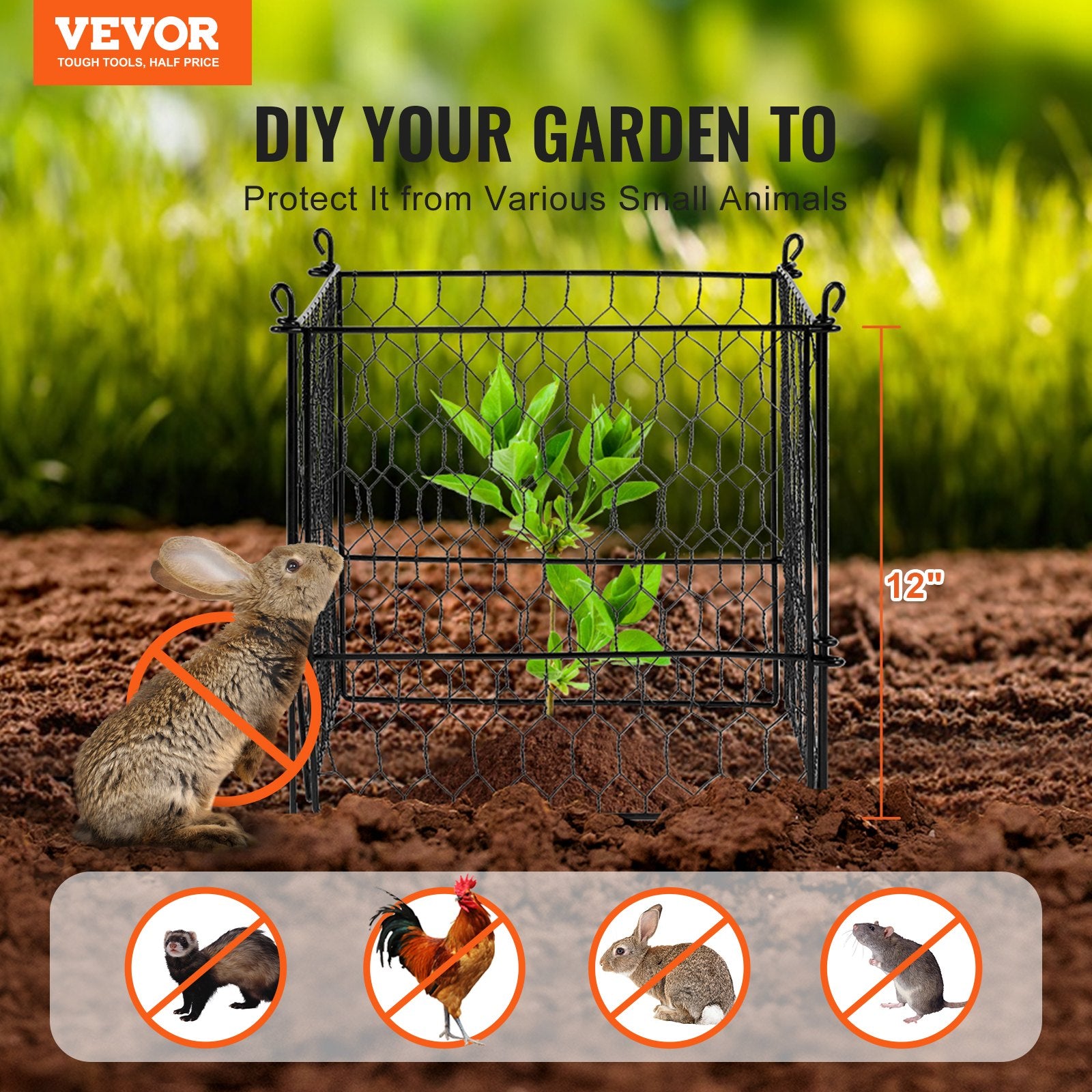 VEVOR 4 Pack Plant Protector from Animals