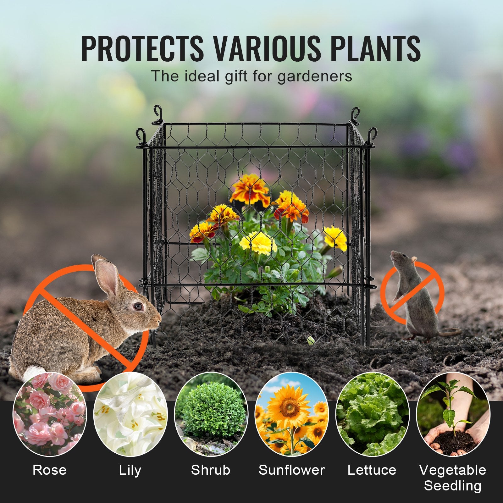 VEVOR 4 Pack Plant Protector from Animals