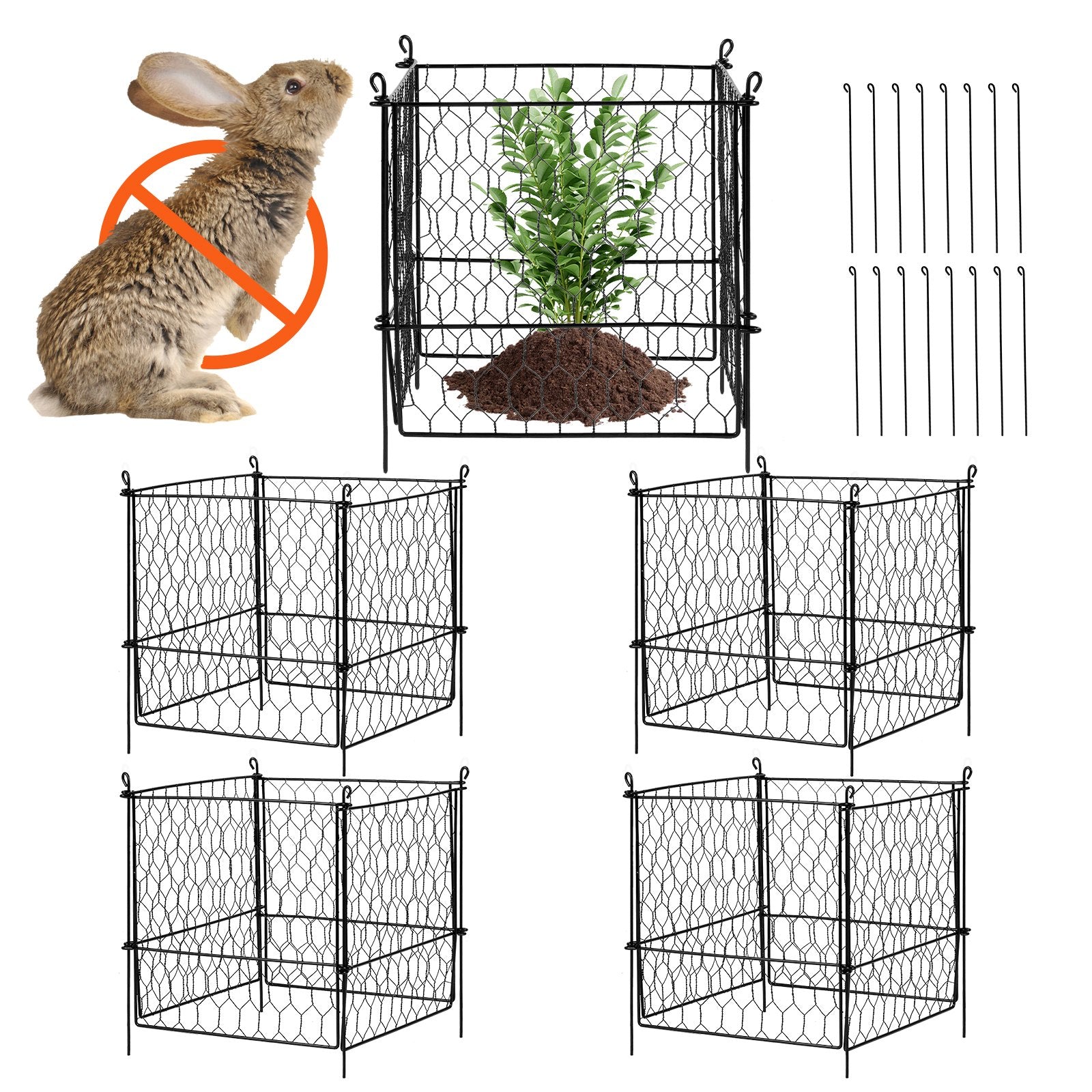 VEVOR 4 Pack Plant Protector from Animals