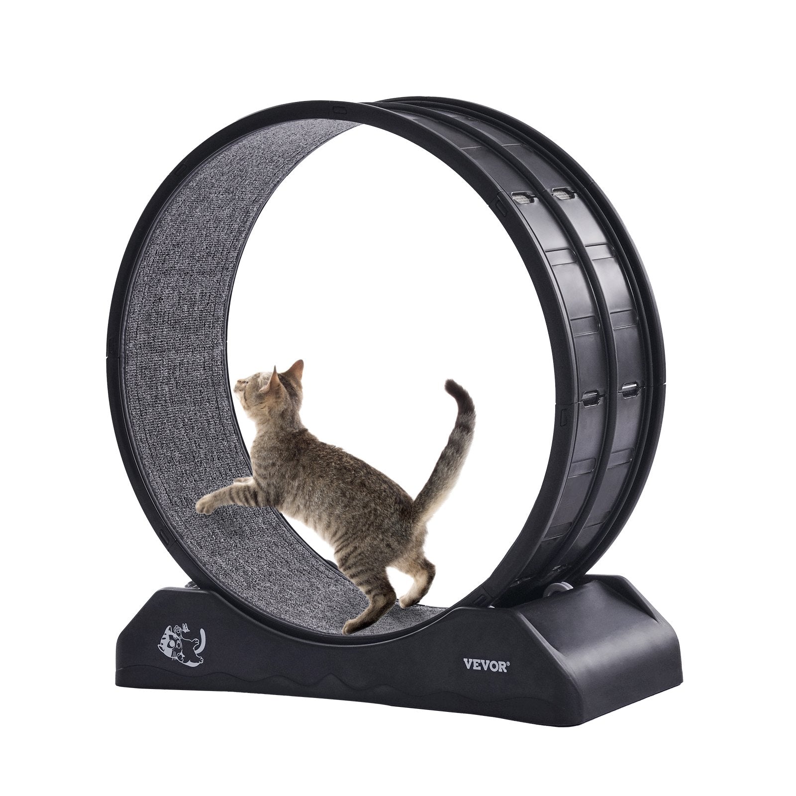 VEVOR Indoor Cat Exercise Wheel with Brakes & Carpeted Runway