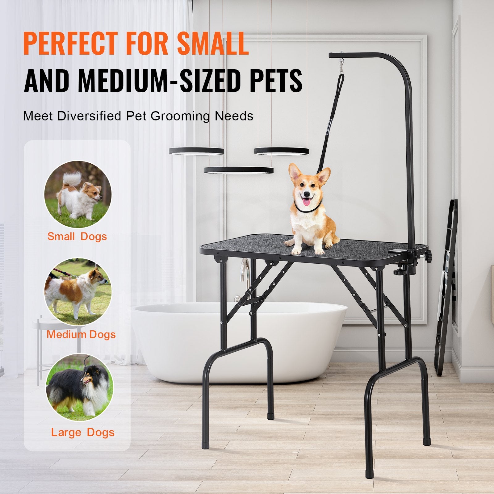 VEVOR Dog Foldable Grooming Station for Medium and Small Dogs