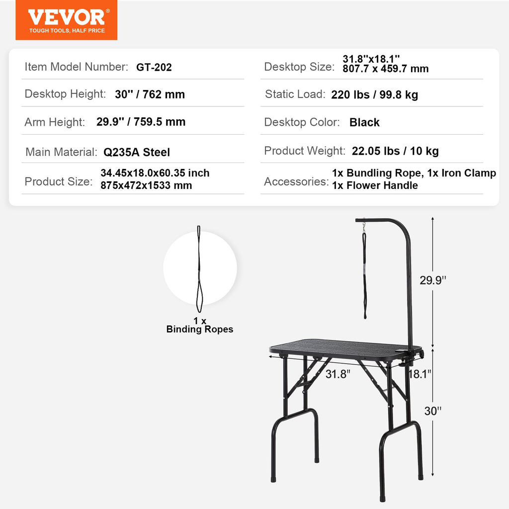 VEVOR Dog Foldable Grooming Station for Medium and Small Dogs